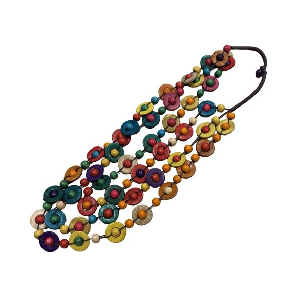 Boho Necklace Shell Beads Retro 60s Southwest Style Necklace - Picture 2 of 5